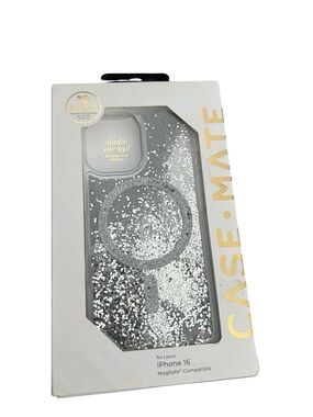 case-mate Silver Glitter MagSafe iPhone 16 Case - Shake Me Up Open BOX